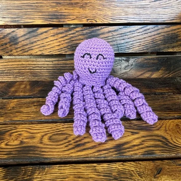 ONE Custom Handmade NWT Crochet Toy Octopus - Picture 5 of 6